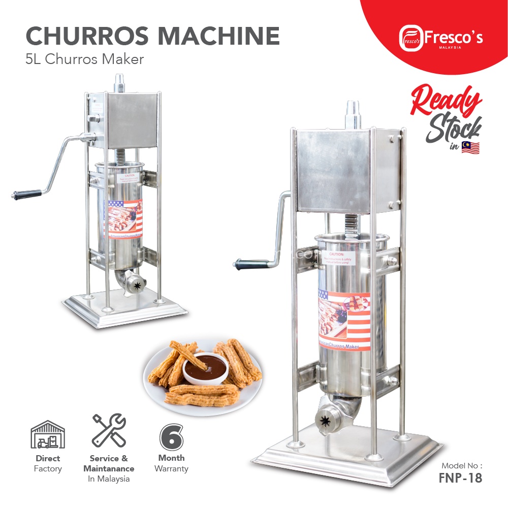 Churros Maker Machine 5L Mesin Churros Vertical Sausage Stuffer