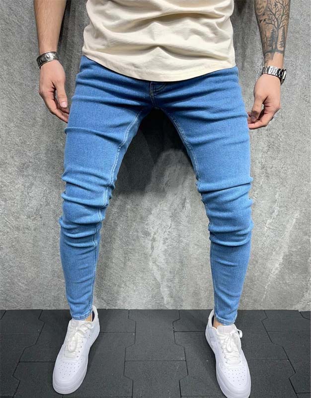 Men'S Jeans Men Skinny Jeans Stretch Pants Slim Fit Pants Men Pants Black Jeans  Blue Jeans | Shopee Malaysia