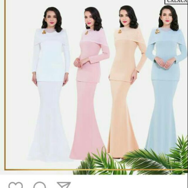 Baju Kurung Moden Saiz M Warna Putih Shopee Malaysia