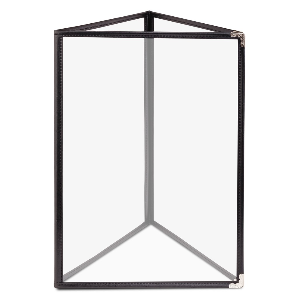 Clear Menu Cover A4 3 Pockets 6 Pages Fold Type Black Shopee