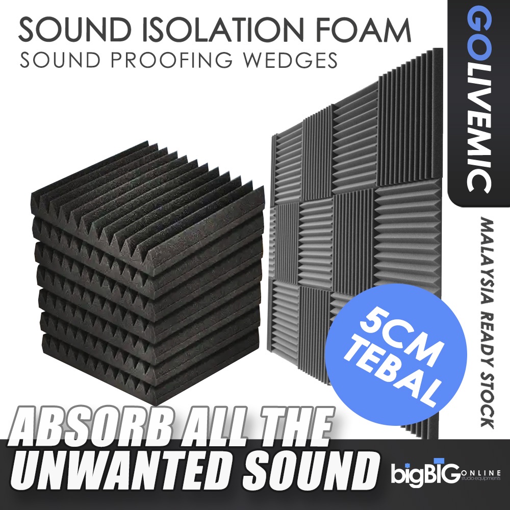 GoliveMic 5CM Wedge Soundproof Foam Absorption Panel Recording Studio Acoustic Foam Sound Foam Sound Proof Sponge foam