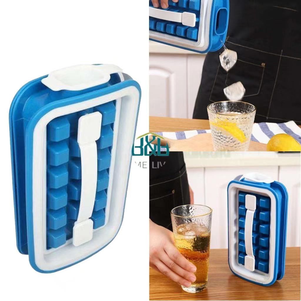 36 Grids Folding Ice Tray Mold Cube Silicone Ice Cube Maker Storage Box Drinking Bottle DIY Dessert