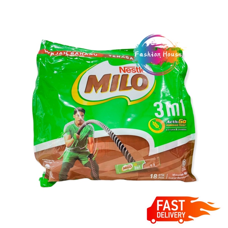 Nestle Milo 3 In 1 Activ Go 33g X 18s Shopee Malaysia