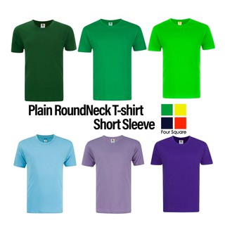 Foursquare Plain 100% Cotton 160gsm Short Sleeve Round Neck T-Shirt / Green Color Round Neck T-Shirt / Purple Shirt