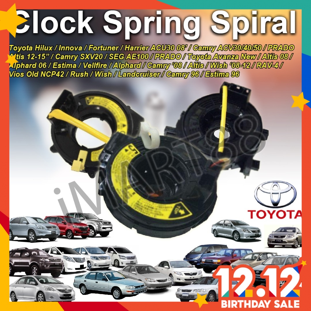 Toyota vios old model ncp42 camry acv30 rush wish spiral clock spring ...
