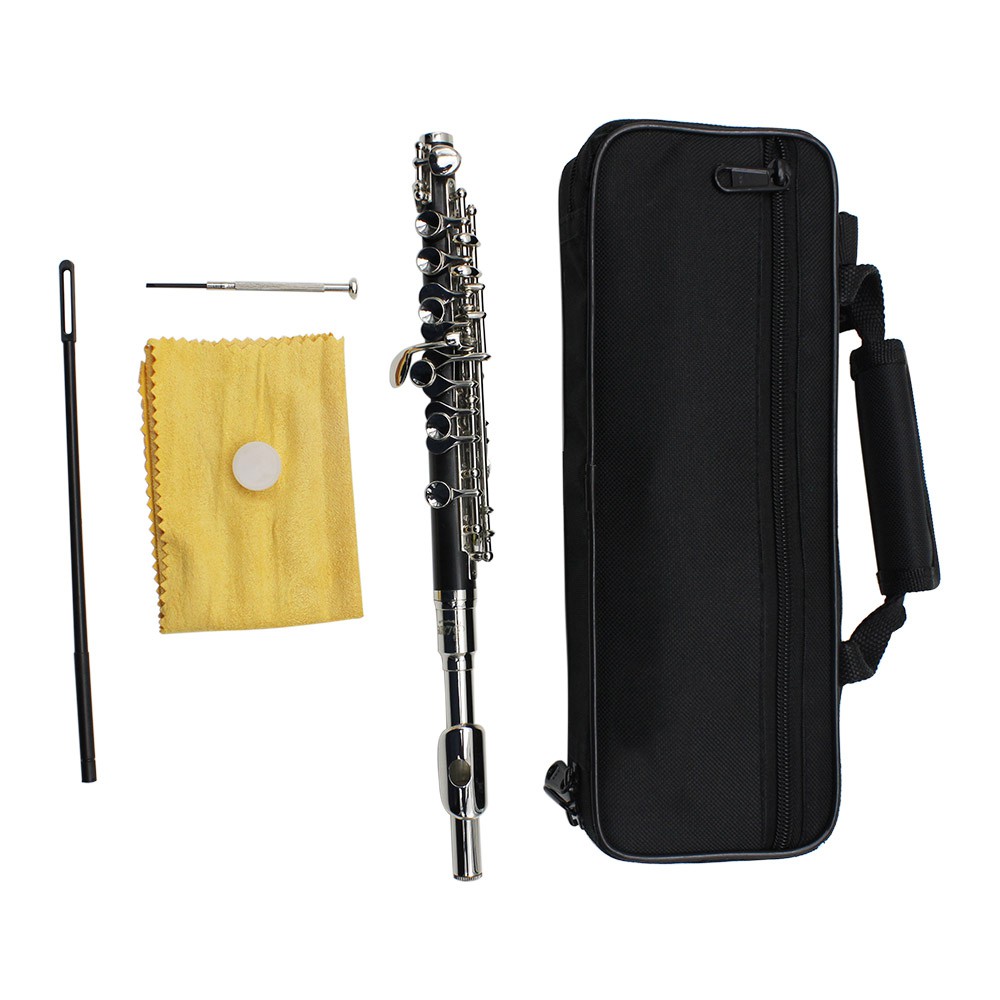 Piccolo Ottavino Golden Half-size Plated C Key Tone Piccolo Cupronickel With Grease Padded Box Cleaning Cloth 