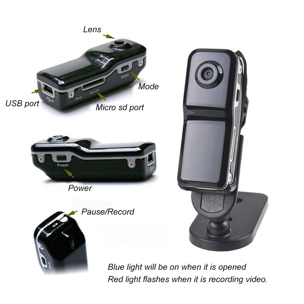 [READY STOCK] Portable Mini DV Camcorder DVR Video Camera Webcam Support 16GB Cam Sports Helmet Bike Motorbike Cam (Black)