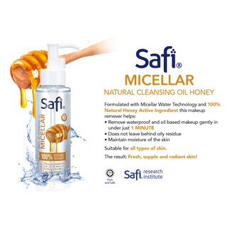 SAFI MICELLAR NATURAL CLEANSING OIL HONEY 100ML | Shopee ...