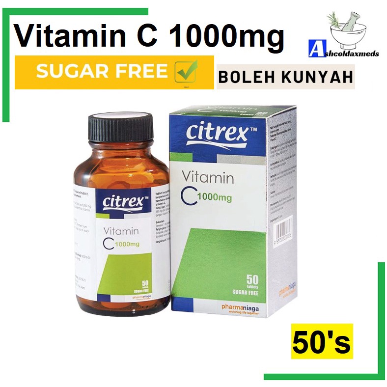 CITREX VITAMIN C 1000MG 50's (Vitamin C 1000mg Chewable) Shopee Malaysia