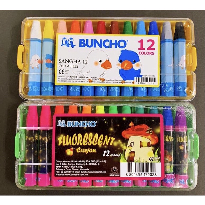 BUNCHO 12 COLOURS OIL PASTELS/ 12 COLOURS FLUORESCENT CRAYONS Shopee Malaysia