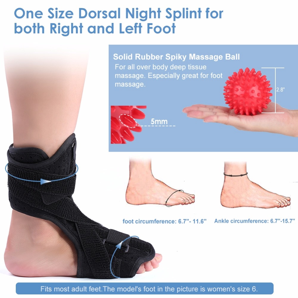 Massage Ball for Plantar Fasciitis Dorsal PIKAqiu33 Foot Drop Ankle Night Splint Support 