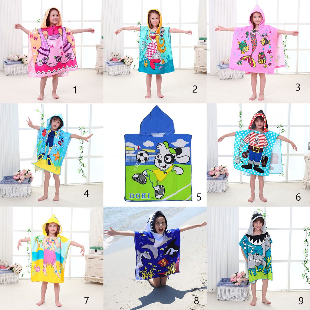 children's swimming poncho towels