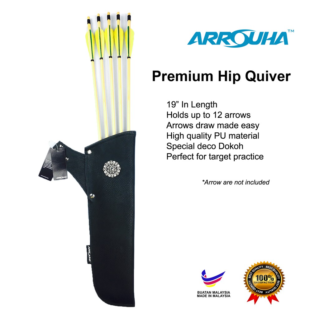 Archery Premium Hip Quiver for Arrow Black Color by Arrouha Shopee