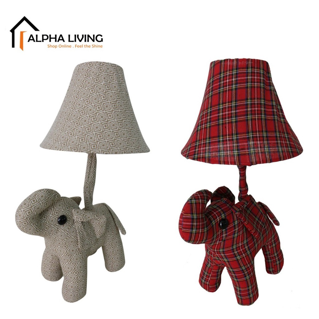 Cottage Lovely Creative Cartoon Fabric Elephant Led Table Lamp (LGT0015)