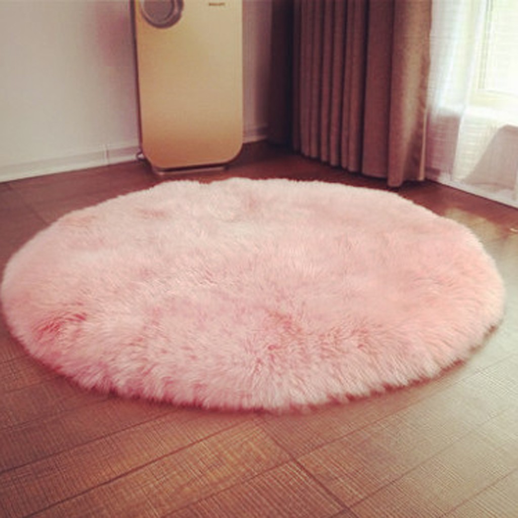 Soft Fluffy Faux Fur Circular Sheepskin Rug Round Floor Mat Available in 5 Size