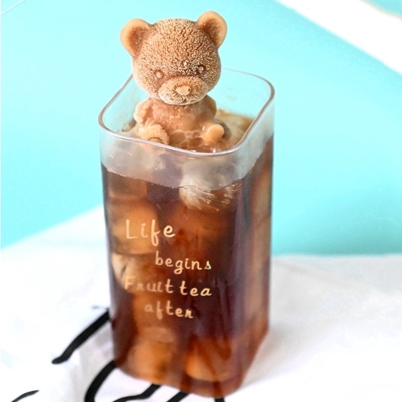 Ice Trellis Explosion Silicone 3D Ice Cube Mold Cute Creative Coffee Milk Tea Bear Love Rose Whisky Ice Hockey Mold