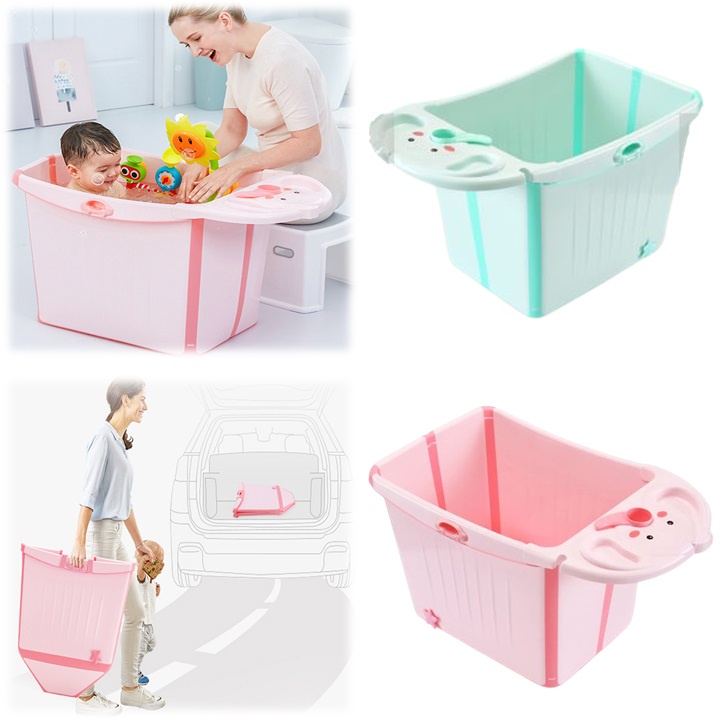 Children's Bathtub Baby Foldable Bath Bucket Baby Bath Folding Tub New