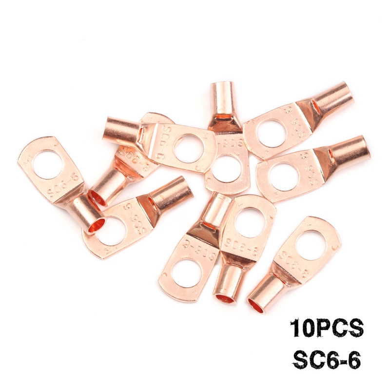 6mm² COPPER TUBE RING CRIMP TERMINALS BATTERY,STARTER,WELDING CABLE CONNECTORS