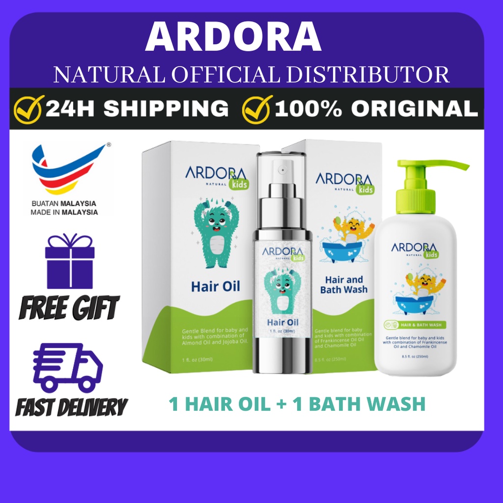 [READY STOCK +100 ORIGINAL HQ] ARDORA HAIR OIL BATH WASH NATURAL PELEBAT RAMBUT BAYI Shopee