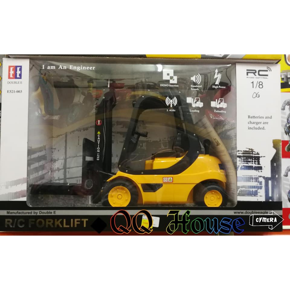 Double E Remote Control Forklift 1 8 Large Size Forklift Toys Truck With Rechargeable Battery 2 4ghz Radio Control Shopee Malaysia