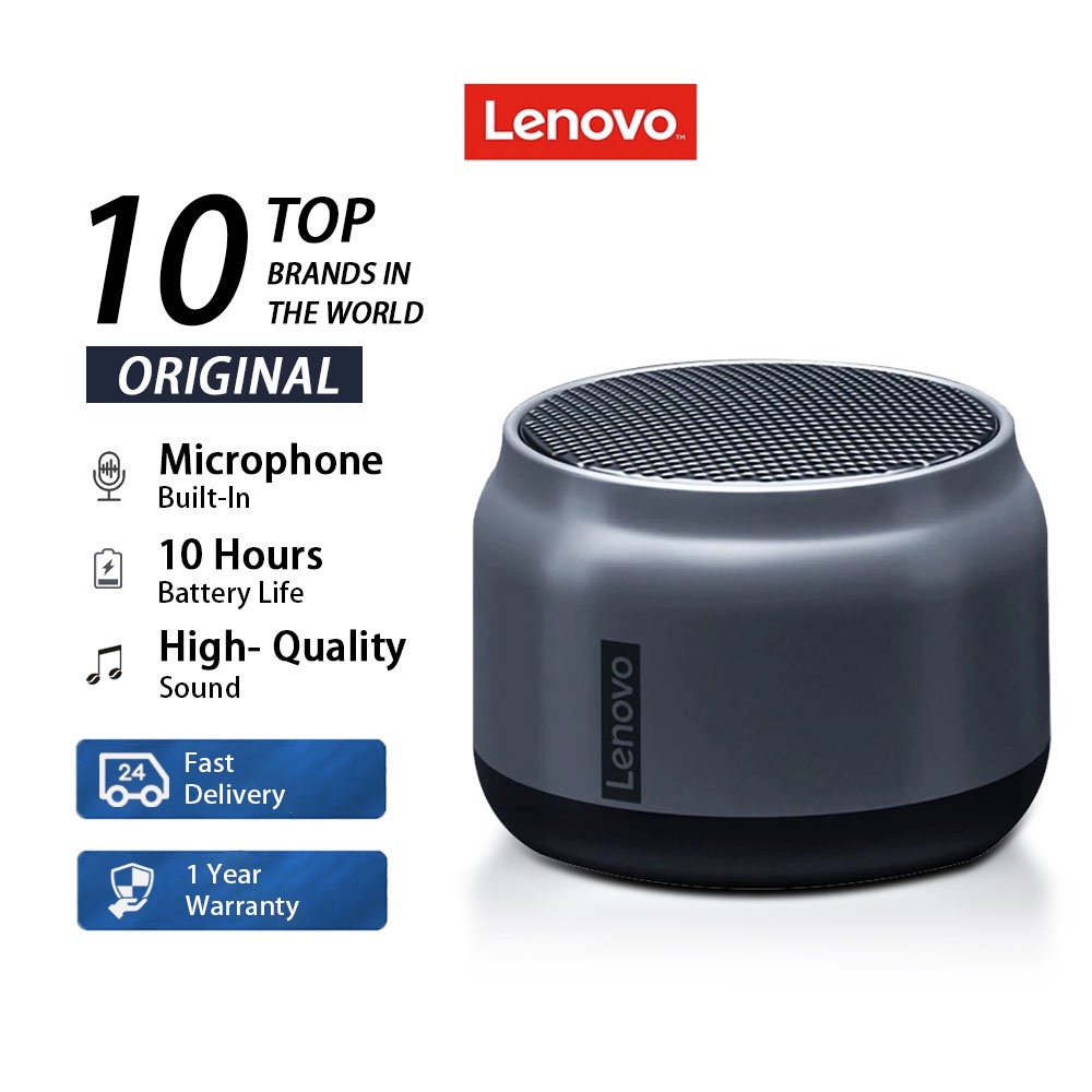 Original Lenovo K3 Portable Bluetooth Wireless Speaker Portable Wireless 3D Stereo Surround Sound Stereo Speaker Audio