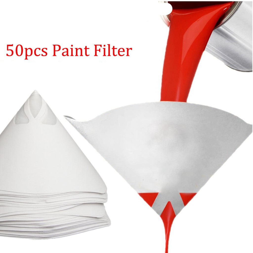 New 50Pcs Fine Paint Paper Strainers Sieve Filter Nylon Mesh Net Funnel