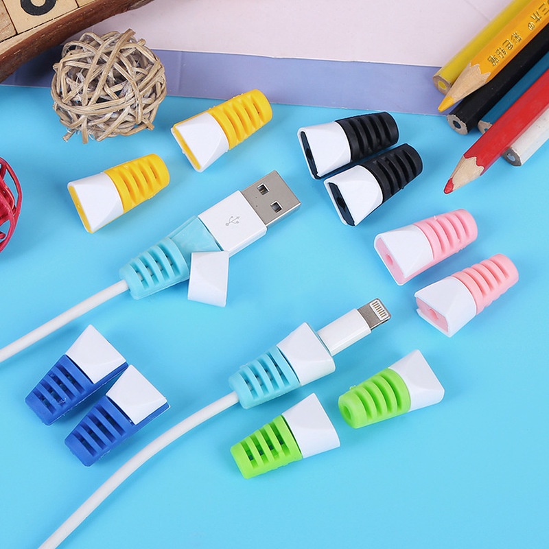 2Pcs/Set High Quality Silicone Data Cable Protector / Elastic Coil