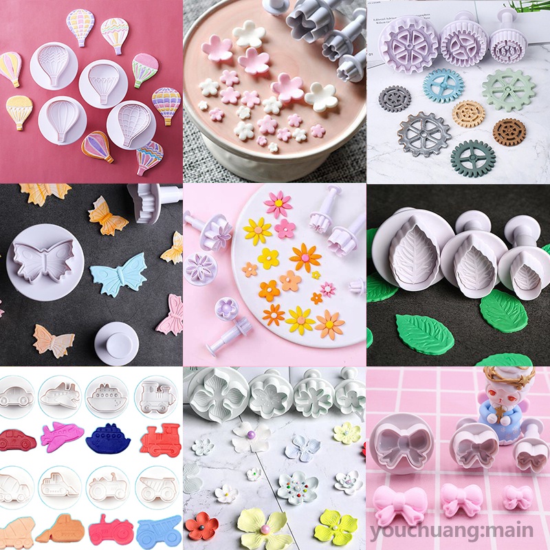 Sugar embossing spring Cookie cutter mold leaf snowflake fruit Daisy clover transportation Pineapple gear biscuit mold dessert cake decoration cutting mold baking tool