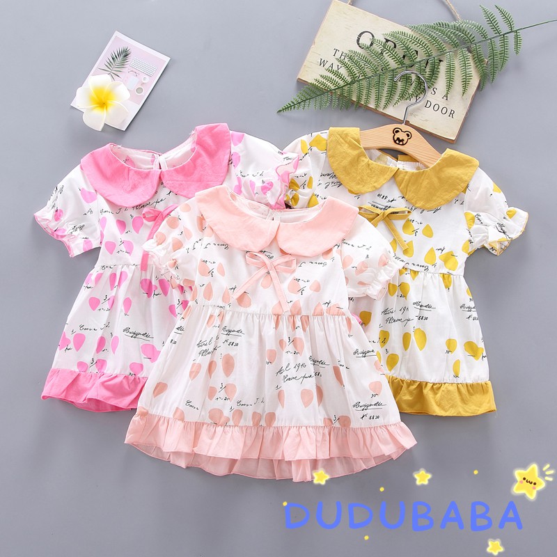 BOBORA Baby Girl Summer Sleeveless Frilly Dress Toddler Flowers Princess Mini Dress 0-4Years