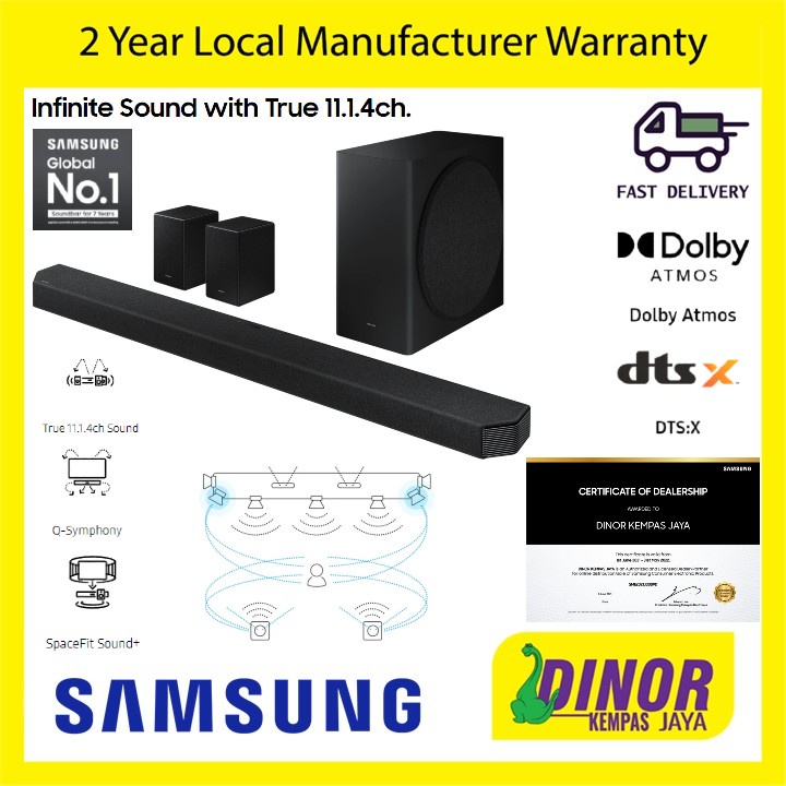 Samsung HWQ950A/XM Q950A Soundbar with Dolby Atmos and DTSX (2021