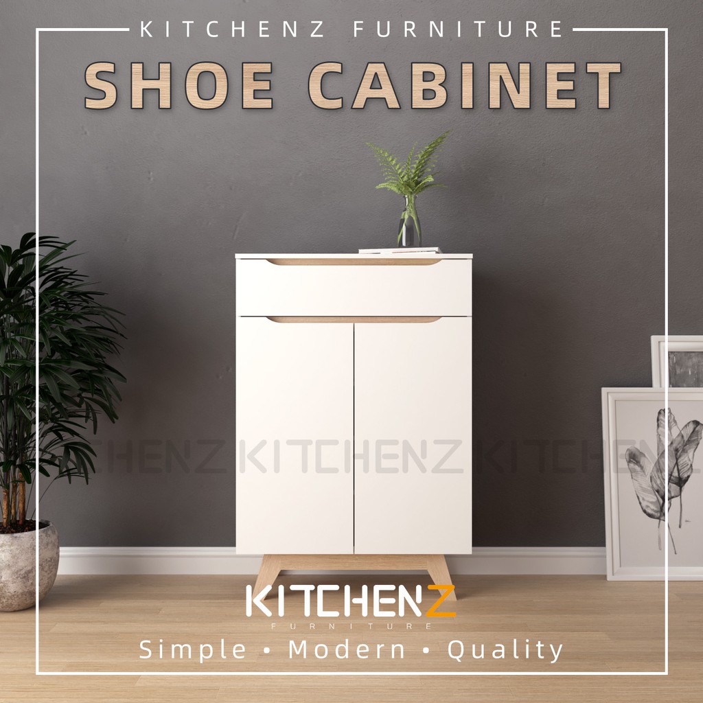 Rak Kasut Hmz Fn Sr 1186 Wt Kitchenz Simona 4ft Shoe Cabinet Modernist Design Shopee Malaysia