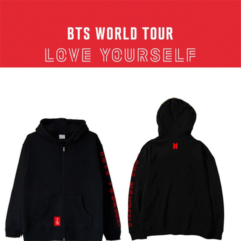 Xllife Kpop BTS Love Yourself 2018 World Tour Hoodie Suga V Jimin Jacket Sweater 