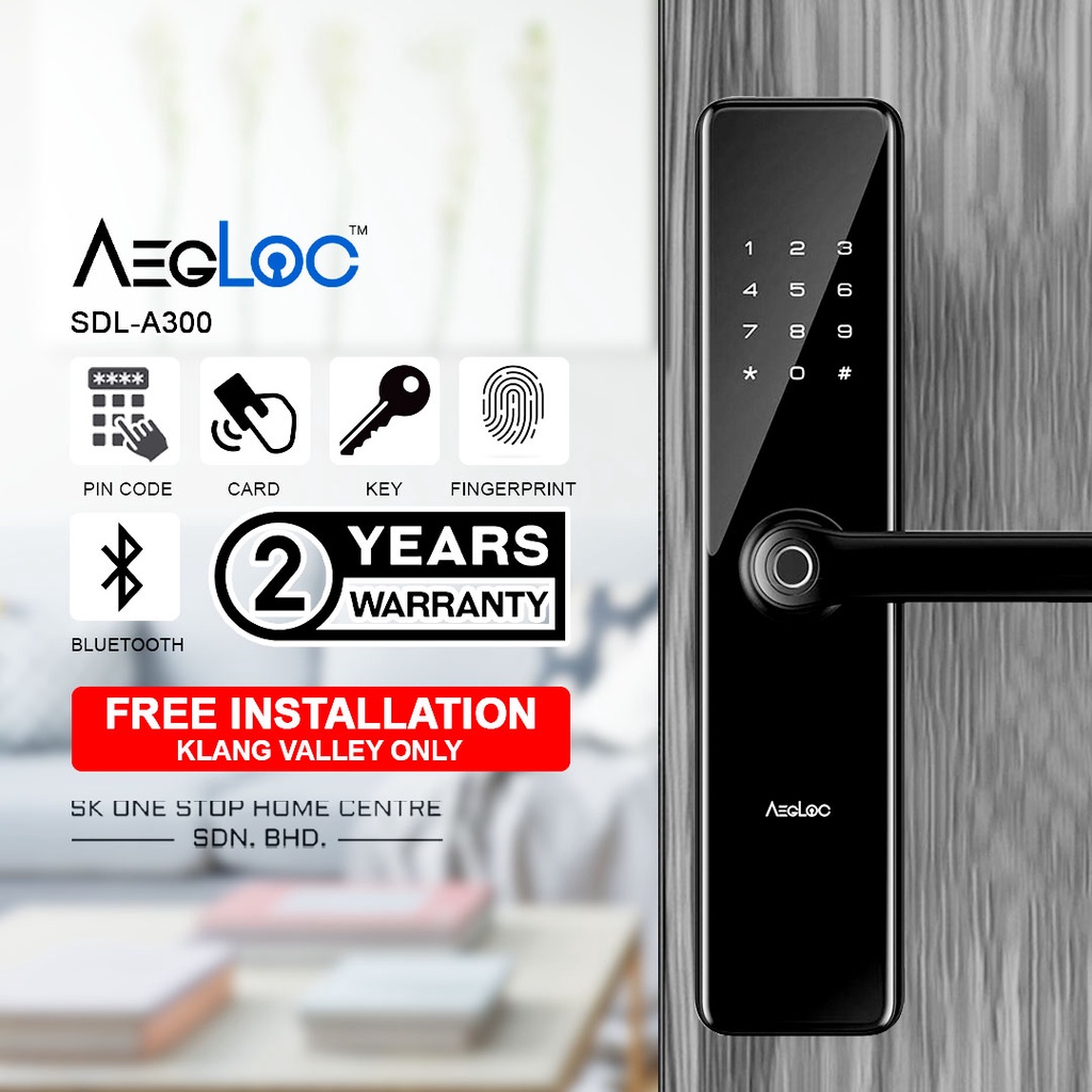 AEGLOC Smart Digital Lever Door Lock SDL-A300 | Shopee Malaysia