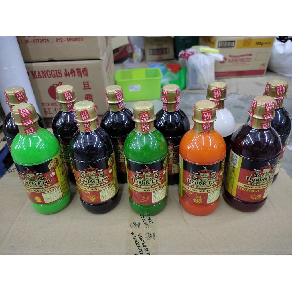 Double Lion Bes Minuman Berperisa Asam Masin Ros Cincau Anggur Pandan Oren Laici Strawberi Tebu 7686