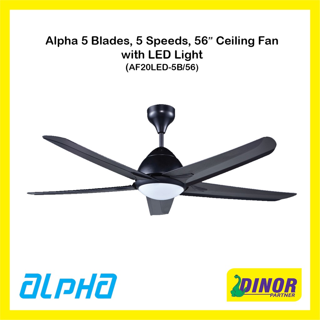 Alpha Ceiling Fan 56 Af20led 5b 56 Black