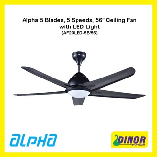Alpha Ceiling Fan With Led Light Sunflower 46 White