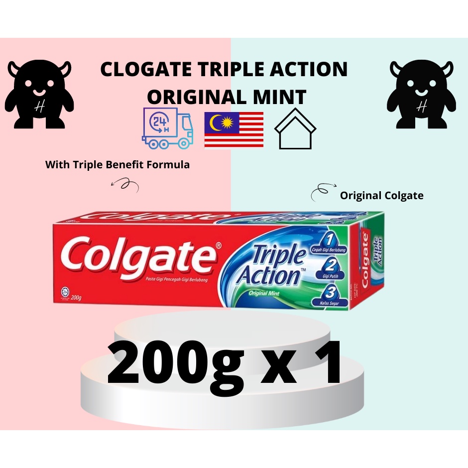 ORIGINAL Colgate Triple Action 200G X1 (Expiry 2025) Toothpaste ubat