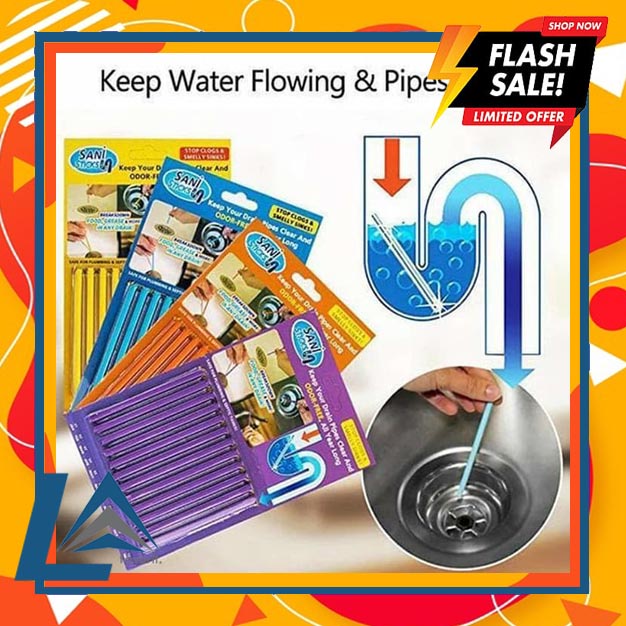 (LA Favorite).Sani Stick Anti-Clog Sink Clogged Drain Smell Stick Cleaning Toilet Toilet Drains Water Sink Pipe