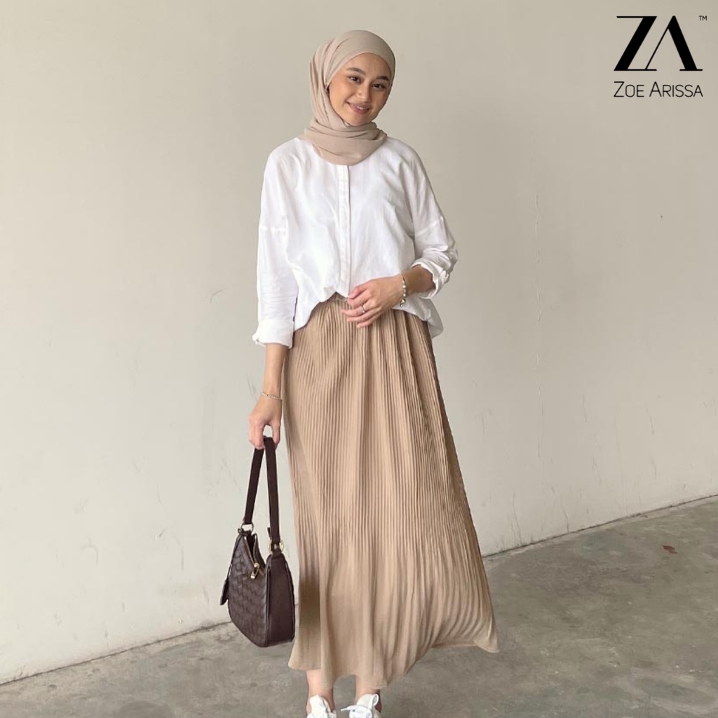 SKIRT PLEATED PALAS VIRAL Plisket Muslimah Skirts Long Pleated A Line Skirt MAXI Full Length ZoeArissa MURAH READYSTOK