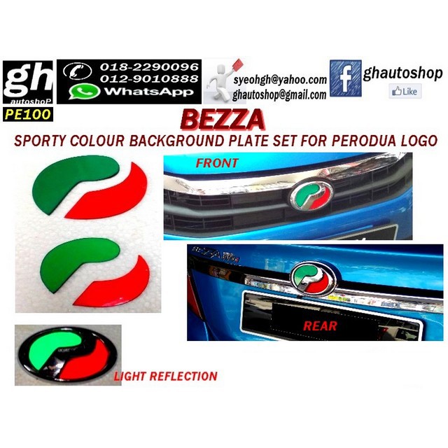 Perodua Bezza Sporty Colour Background Reflecting Plate Set For Perodua Logo Shopee Malaysia