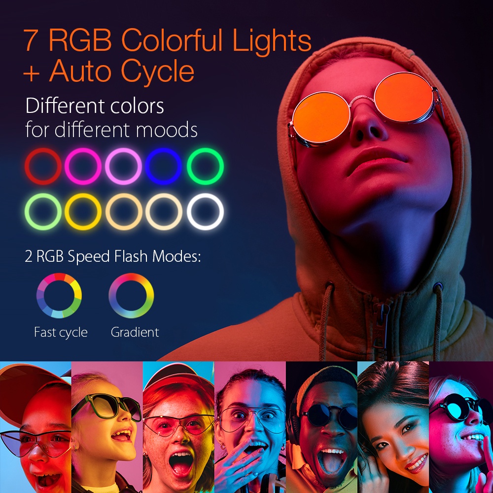 LED RGB Ring Light Youtuber FB Live Mobile Phone Shooting RGB Lighting Tiktok Live Stream Fill Light Lamp 自拍 直播补光灯