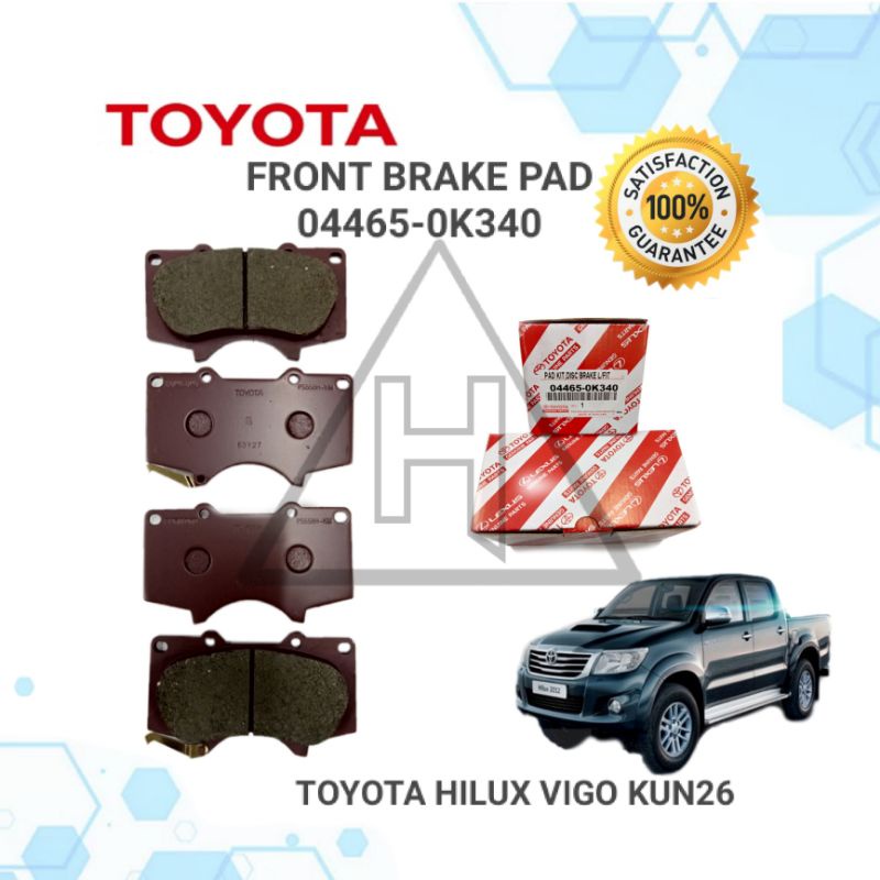 TOYOTA HILUX VIGO KUN26 FRONT BRAKE PAD (04465OK340) Shopee Malaysia