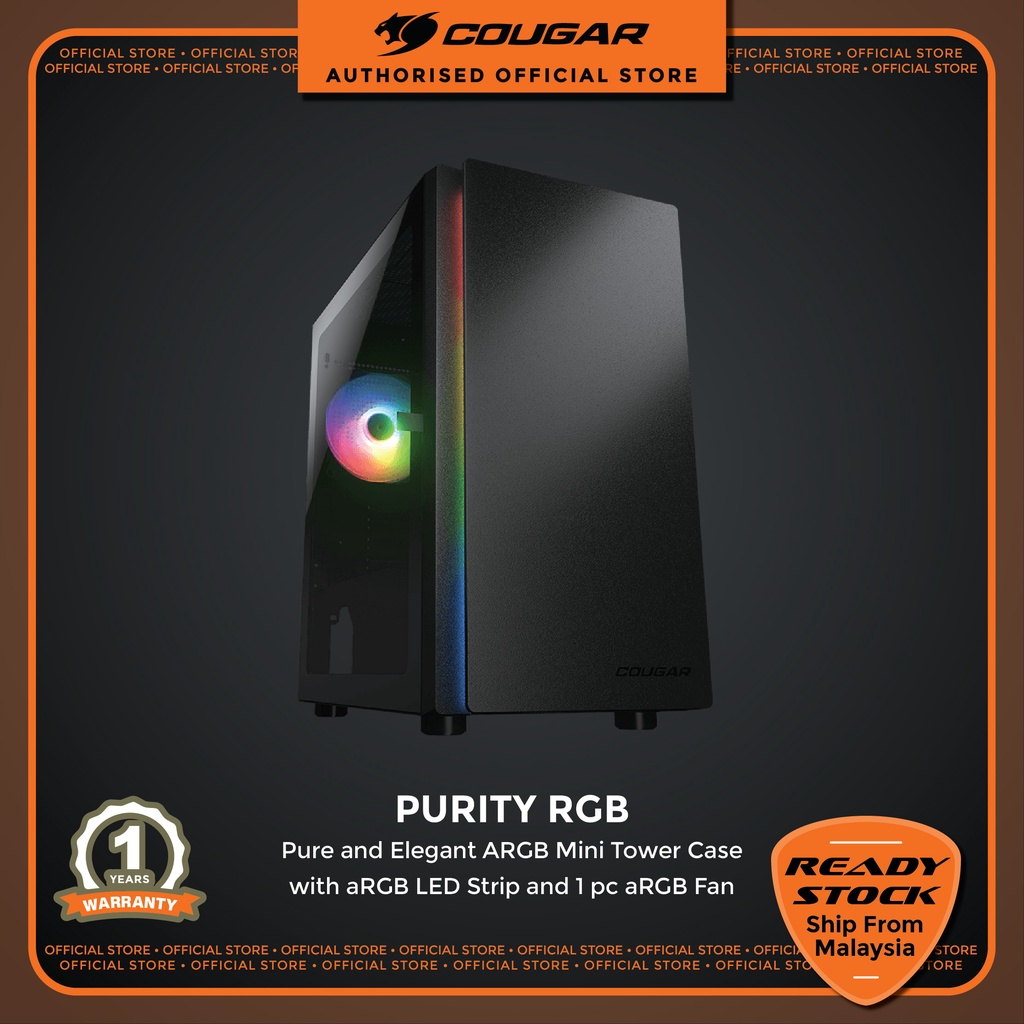 Cougar Purity RGB mATX Casing with 1 aRGB Fan and LED Strip - Black ...