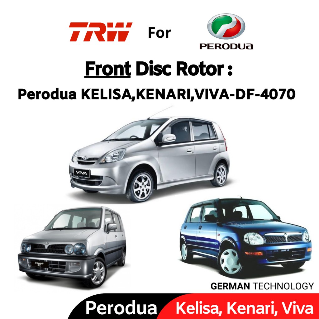 Trw Perodua Viva Kelisa Kenari Front Disc Rotor 2 Pcs Shopee Malaysia