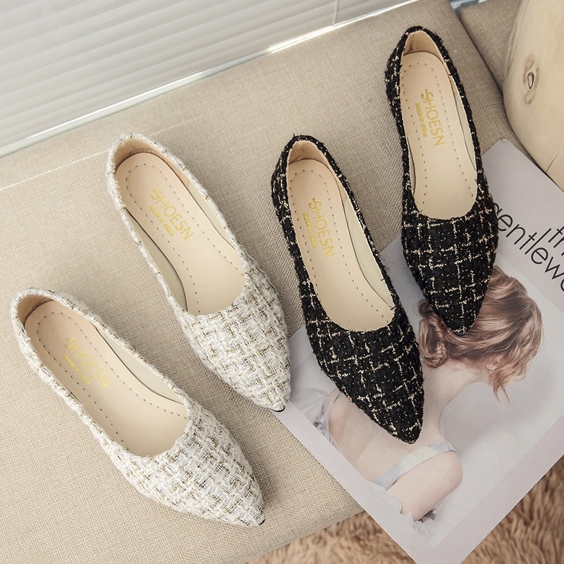 Vintage Suede Leather Flat Shoes Pointed Toe Slip On Shoe Fashion ...