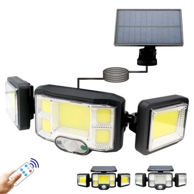 Outdoor LED Solar Lights 192 COB 3 Head Motion Sensor Patio Lights ...