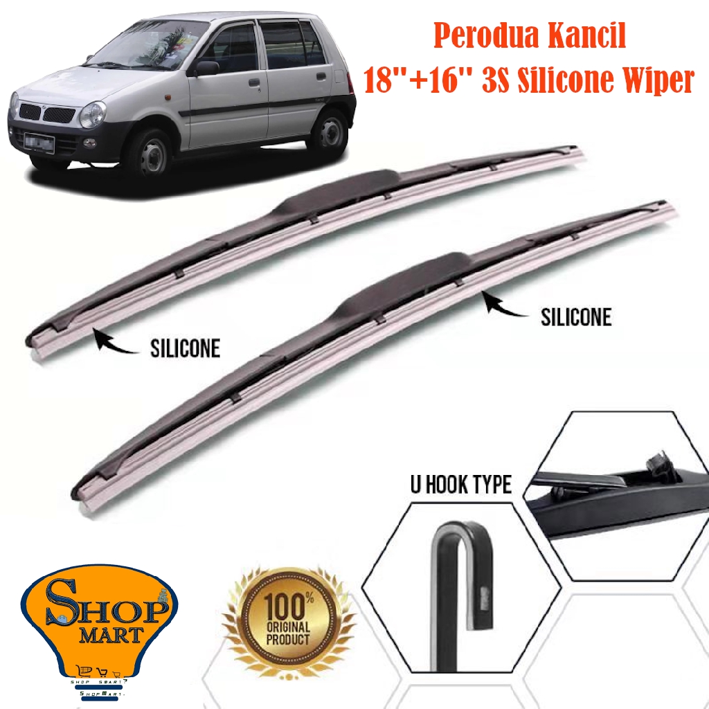 Perodua Kancil Wiper 3 Sections Mugen Wiper Soft Silicone Wiper Hybrid Boneless Wiper Car