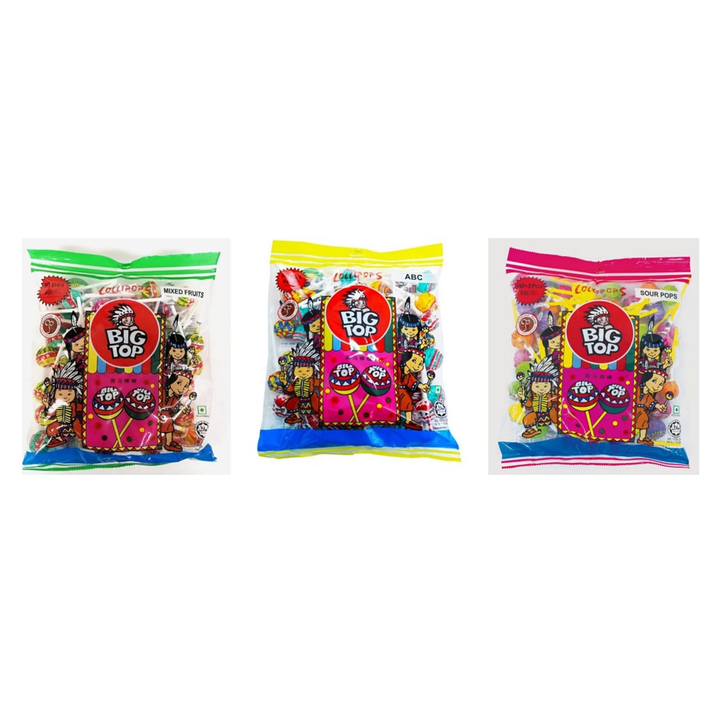 BIGTOP FRUIT FLAVOURED LOLLIPOPS 480G(50PCS) | Shopee Malaysia