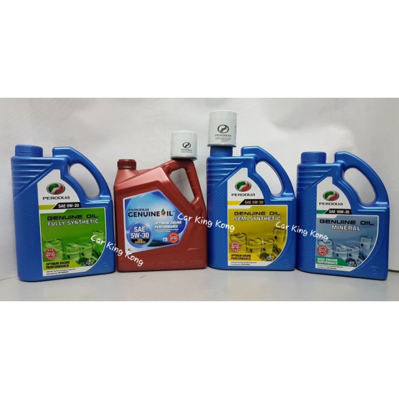 Perodua Engine Oil Mineral 10W-30 Semi 5W-30 Fully 0W-20 100% Ori ...