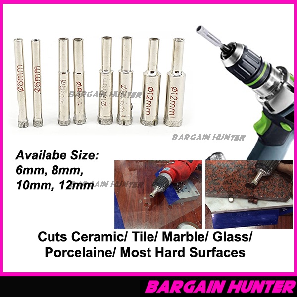 2PCS Diamond Coated Drill Bit Set Tile Marble Glass Ceramis Hole Saw
